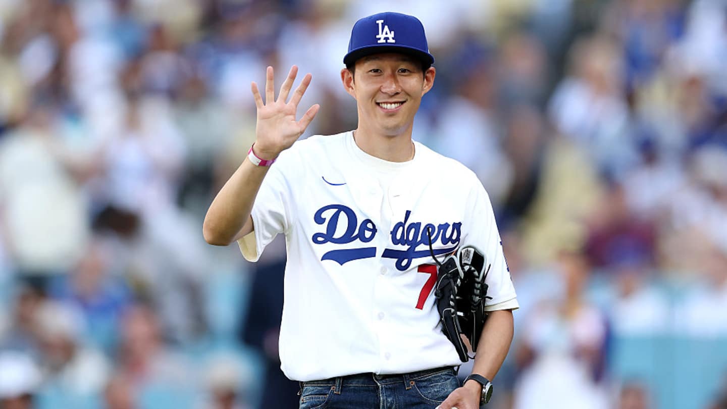 Сон Хун Мін вражає на церемоніальному першому кидку у грі LA Dodgers